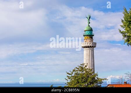 Victoria Lighhouse à Gretta Hill à Trieste Italie Banque D'Images