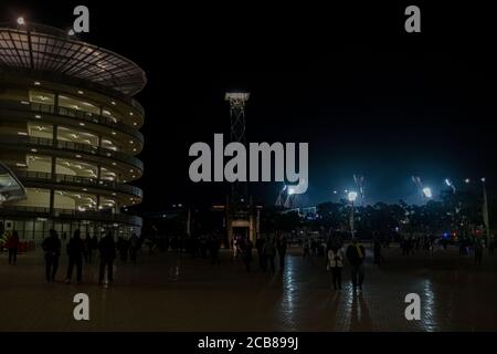 Scène nocturne et architecture du stade ANZ à Sidney, Australie, 2018 Banque D'Images