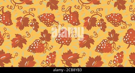 Motif vectoriel texturé sans couture en vigne. Motif linocut dessiné à la main et style doodle. Nourriture, emballage, conception de surface . Forme moderne. Parfait pour les amateurs de vin. Illustration de Vecteur