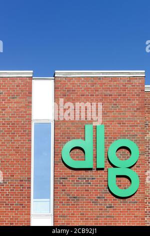 Tilst, Danemark - 26 mars 2017 : logo DLG sur un mur. Le Groupe DLG est la plus grande entreprise d'approvisionnement agricole en Europe et est détenu par des agriculteurs danois Banque D'Images