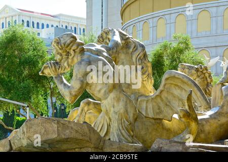 Las Vegas NV, Etats-Unis 10-02-17 réplique publique des sculptures de la célèbre fontaine de Trevi située dans les boutiques du Forum du Caesars Palace Banque D'Images