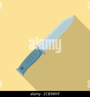 Icône de couteau de chasseur de survie. Illustration plate de l'icône de vecteur de couteau de chasseur de survie pour la conception de Web Illustration de Vecteur