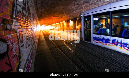 Tramway tunnel de Perrache, Lyon, Rhône, Auvergne région Rhône-Alpes, France Banque D'Images