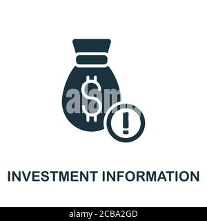 Icône informations sur l'investissement. Un élément simple de la collecte des investissements. Icône informations sur l'investissement créatif pour la conception Web, les modèles, les infographies Illustration de Vecteur