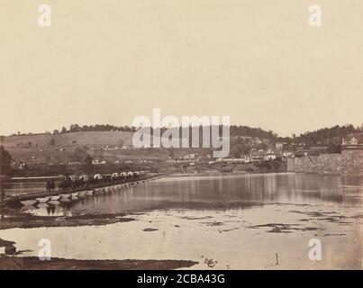 Pont ponton traversant le Potomac, Berlin, 1862 octobre 1862. Banque D'Images