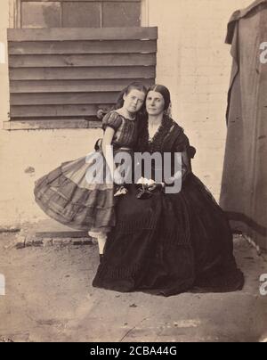 Mme Greenhow et sa fille, emprisonnées dans l'ancien Capitole, Washington, 1862. Banque D'Images