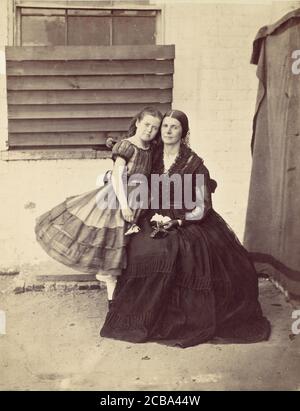 Mme Greenhow et sa fille, emprisonnées dans l'ancien Capitole, Washington, 1862. Banque D'Images