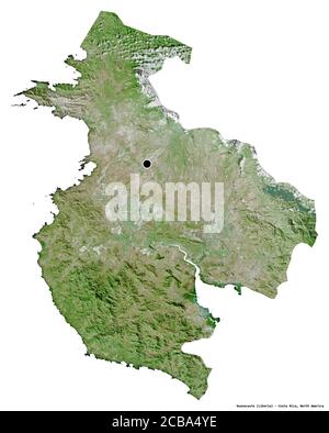 Forme de Guanacaste, province du Costa Rica, avec sa capitale isolée sur fond blanc. Imagerie satellite. Rendu 3D Banque D'Images