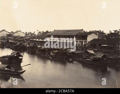 Vue de la ville Chinoise (Cholen) Feuille No. 3, sa&#xef;gon, Cochinchine, 1866. Banque D'Images