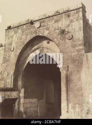 J&#xe9;rusalem. Porte de Damas (Bab-el-Ahmoud), 1860 ou plus tard. Banque D'Images