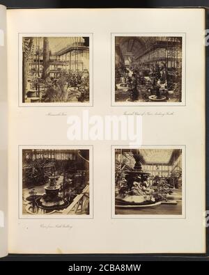 [Mammoth Tree; vue générale de Nave, vers le sud; vue de North Gallery; fontaine classique], ca. 1859. Banque D'Images