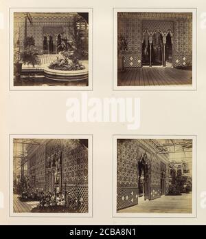 [Façade de la cour de l'Alhambra vers le Nave; entrée de la cour de l'Alhambra; vue latérale de la cour de l'Alhambra; Cour de l'Alhambra vers le nord], ca. 1859. Banque D'Images