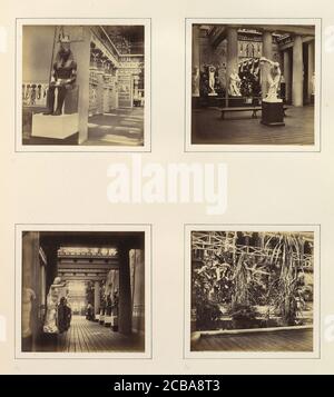[Intérieur de la Cour égyptienne; Galerie de sculptures classiques avec Discus-Thrower; vue de la Cour égyptienne de la Galerie de sculptures classiques; Foliage dans la Cour égyptienne], ca. 1859. Banque D'Images