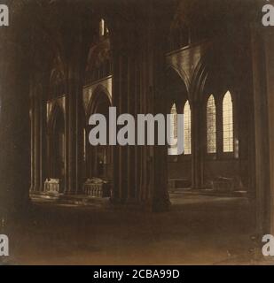 Cathédrale de Salisbury - la Nave, du transept sud, 1858. Banque D'Images