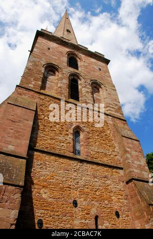 La flèche de l'église paroissiale de Saint Michel et de tous les Anges, Ledbury, Herefordshire, Angleterre Banque D'Images