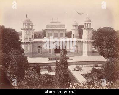 Tombe d'Itmad-UD-Daulah, Agra, années 1860-70. Banque D'Images