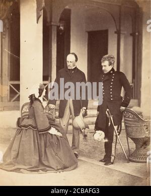 La comtesse Canning, le comte Canning, G.G. et Lord Clyde C.in C., Simla, 1860. Banque D'Images