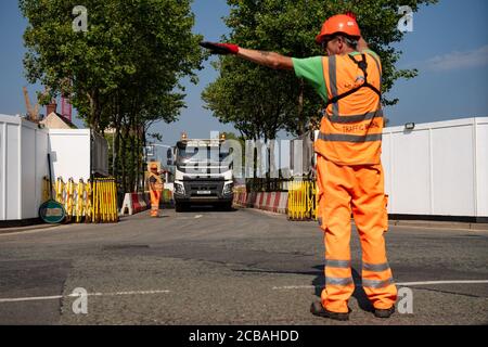 Travaux de construction en cours sur le site proposé du village de l'athlète ce matin. Les organisateurs des Jeux du Commonwealth de 2022 à Birmingham n'ont plus l'intention d'utiliser un village d'athlètes à site unique. L'installation d'hébergement devait être construite dans la région de Perry Barr, mais la pandémie du coronavirus a changé la façon de penser, avec trois sites actuellement utilisés alternativement. Banque D'Images