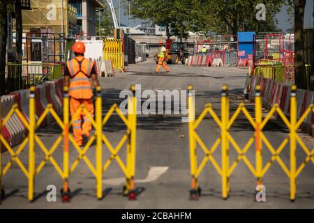 Travaux de construction en cours sur le site proposé du village de l'athlète ce matin. Les organisateurs des Jeux du Commonwealth de 2022 à Birmingham n'ont plus l'intention d'utiliser un village d'athlètes à site unique. L'installation d'hébergement devait être construite dans la région de Perry Barr, mais la pandémie du coronavirus a changé la façon de penser, avec trois sites actuellement utilisés alternativement. Banque D'Images