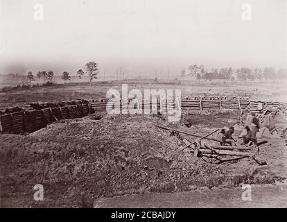 Fortifications rebelles en face d'Atlanta, ca. 1864. Banque D'Images