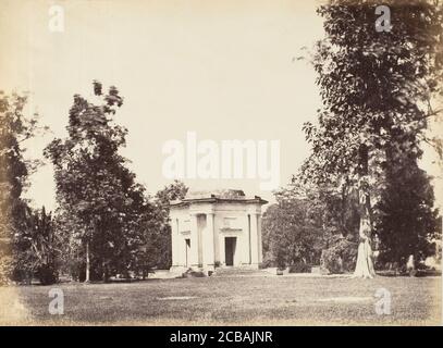 Entrée aux jardins botaniques, Calcutta, années 1850. Banque D'Images