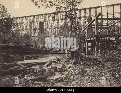 Trestle Bridge à Whiteside, années 1860. Banque D'Images