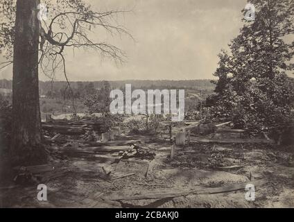 Champ de bataille de Peach Tree Creek, Géorgie, années 1860. Banque D'Images