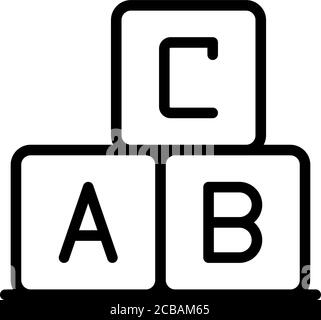 Icône de cubes éducatifs inclusifs, style de contour Illustration de Vecteur
