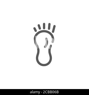 Symbole d'icône de vecteur d'empreinte de bébé enfant isolé sur fond blanc Illustration de Vecteur