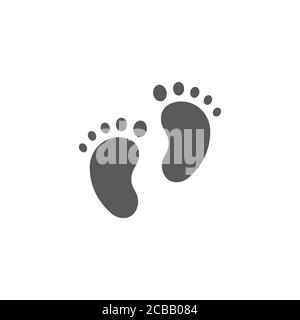 Symbole d'icône de vecteur d'empreinte de bébé enfant isolé sur fond blanc Illustration de Vecteur