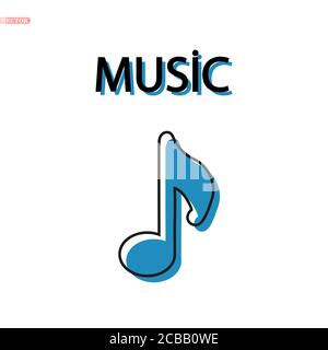 Icône de note de musique Vector. Symbole plat simple. Illustration du pictogramme Perfect Black sur fond blanc. Illustration de Vecteur
