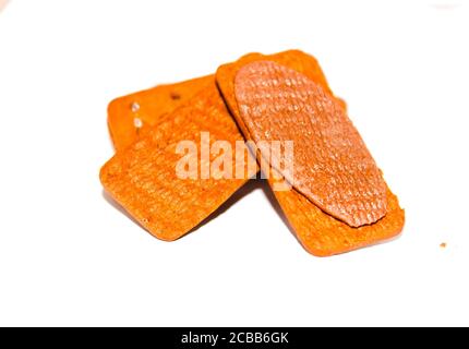 Une photo de biscuits avec fond blanc Banque D'Images