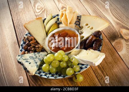 Assiette de fromages Banque D'Images