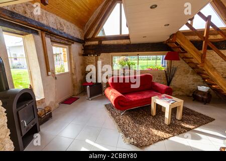 Gîte, grange type d'hébergement touristique près de Villeherviers, Loir-et-cher, France. Banque D'Images