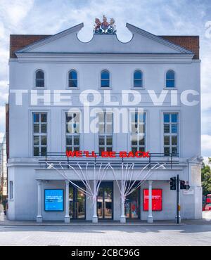 Old Vic Theatre, The Cut, Londres, près de Waterloo, célèbre pour sa compagnie de répertoire et le premier Théâtre national du Royaume-Uni Banque D'Images