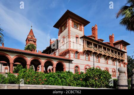 Architecture étonnante de Flagler College - anciennement le Ponce de Leon Hotel, à St. Augustine, Floride, États-Unis Banque D'Images