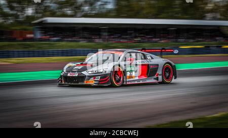 Oschersleben, Allemagne, 27 avril 2019 : pilote de course Filip Salaquarda pilotant l'Audi R8 LMS par Team ISR lors d'une course au cours d'un GT MASTERS Banque D'Images