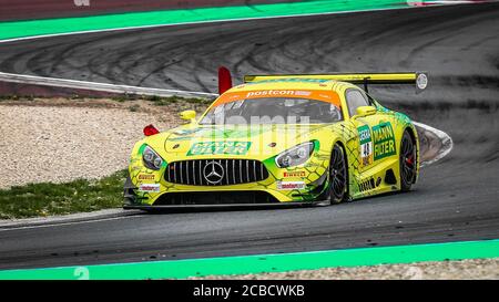 Oschersleben, Allemagne, 27 avril 2019: Le pilote Fabian Vettel pilotant une Mercedes-AMG GT3 lors d'une course de VOITURE DE MAÎTRE GT à Motorsport Arena Banque D'Images