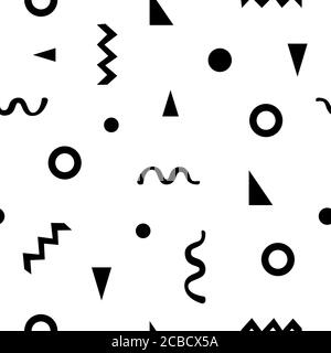 Motif confettis. Illustration Memphis Seamless Pattern Vector. Illustration de Vecteur