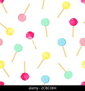 Motif Lollipop. Fond de sucrerie. Dessin animé Lollipop texture illustration vectorielle. Illustration de Vecteur