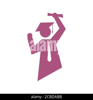 Réussite étudiant logo vecteur. Signe de graduation logo symbole illustration concept Illustration de Vecteur