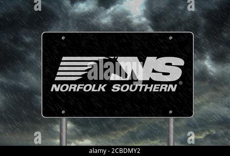 Chemin de fer Norfolk Southern Banque D'Images