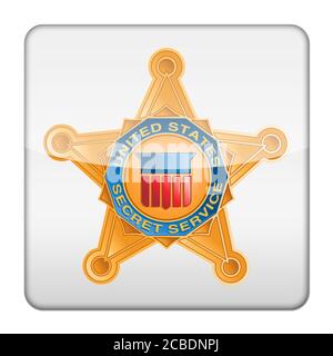 United States Secret Service bouton icône logo app isolés Banque D'Images