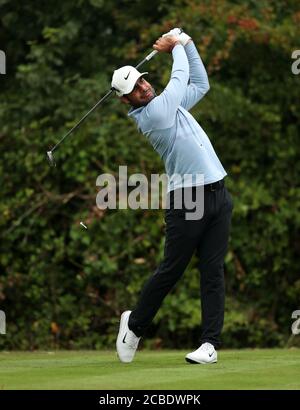 Le Shubhankar Sharma de l'Inde débarque au 4ème jour du Celtic Classic au Celtic Manor Resort. Banque D'Images