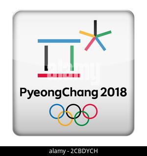 Jeux Olympiques d'hiver de PyeongChang 2018 logo icône Banque D'Images