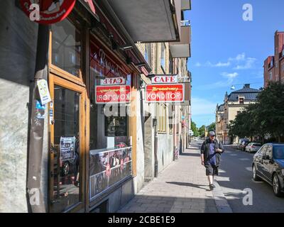 Café Broadway à Norrköping, Suède. C'est un vintage café qui était un hangout pour rock star Plura suédois et son groupe Eldkvarn lorsqu'ils étaient enfants. Banque D'Images