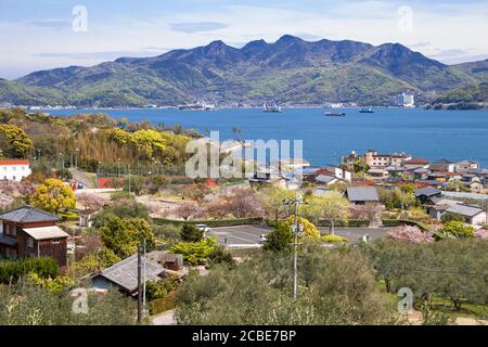 Village de bord de mer de l'île Shodoshima à Olive Park à Kagawa, Japon Banque D'Images