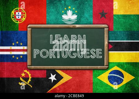 Apprendre le portugais - concept background Banque D'Images