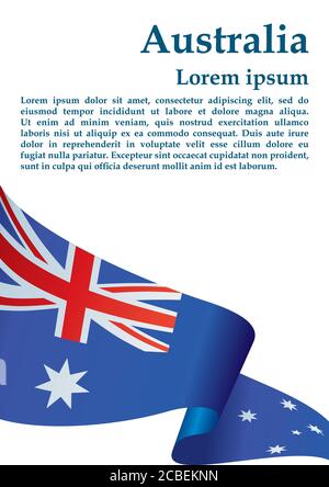 Drapeau de l'Australie, Commonwealth d'Australie. Modèle pour la conception des prix, document officiel avec le drapeau de l'Australie et d'autres utilisations. Illustration de Vecteur