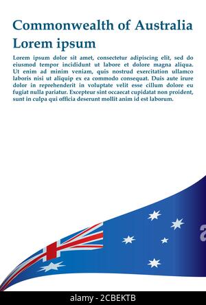 Drapeau de l'Australie, Commonwealth d'Australie. Modèle pour la conception des prix, document officiel avec le drapeau de l'Australie et d'autres utilisations. Illustration de Vecteur